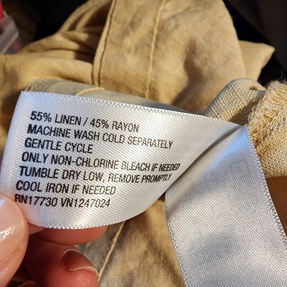 Universal Thread Balloon Long Sleeve Mini A Line Dress XS Tan Side Cut Out Linen - Picture 6 of 7